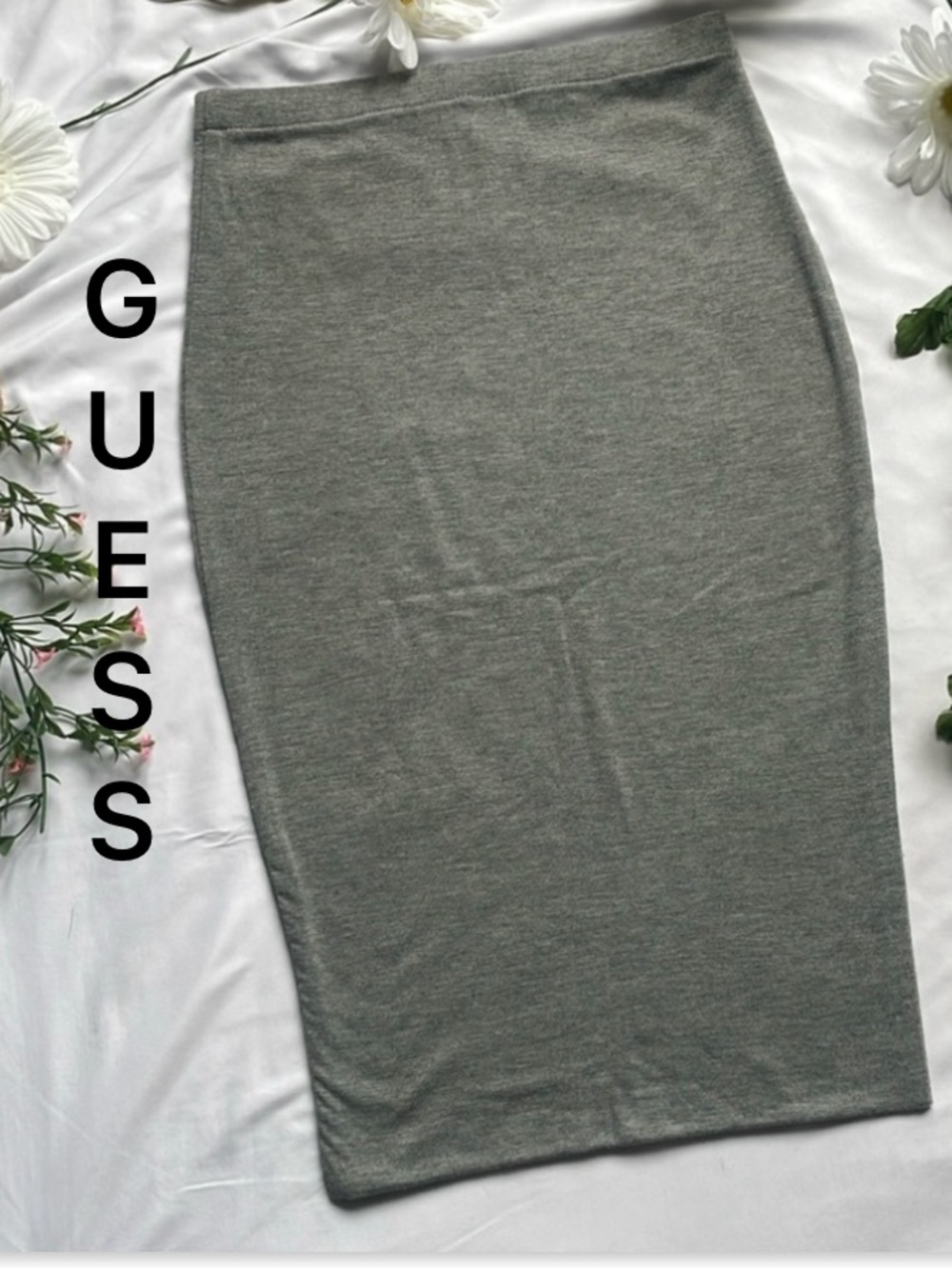 Guess Gray Pencil Skirt High Waisted Elastic Band Stretch Workwear XS